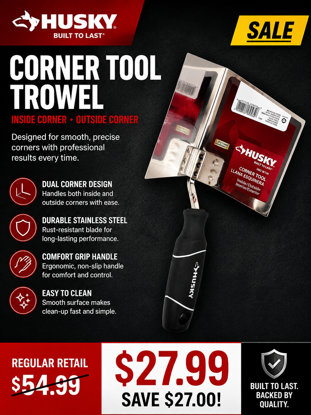 Husky large indoor corner tool