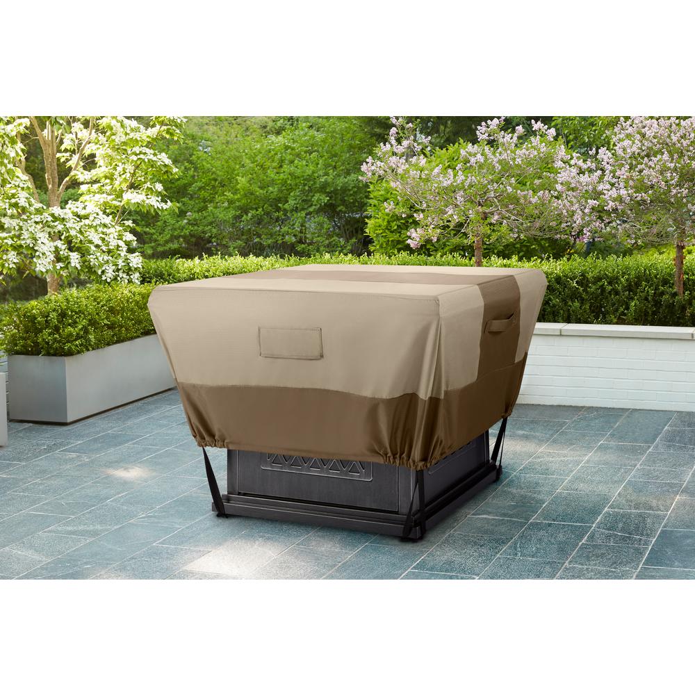 Hampton Bay Beige Patio Square Fire Pit Cover 3-e