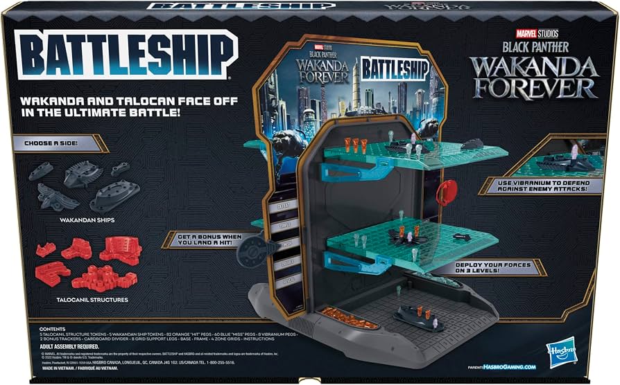 Hasbro Gaming Battleship: Marvel Studios' Black Panther Wakanda Forever Edition 6-A