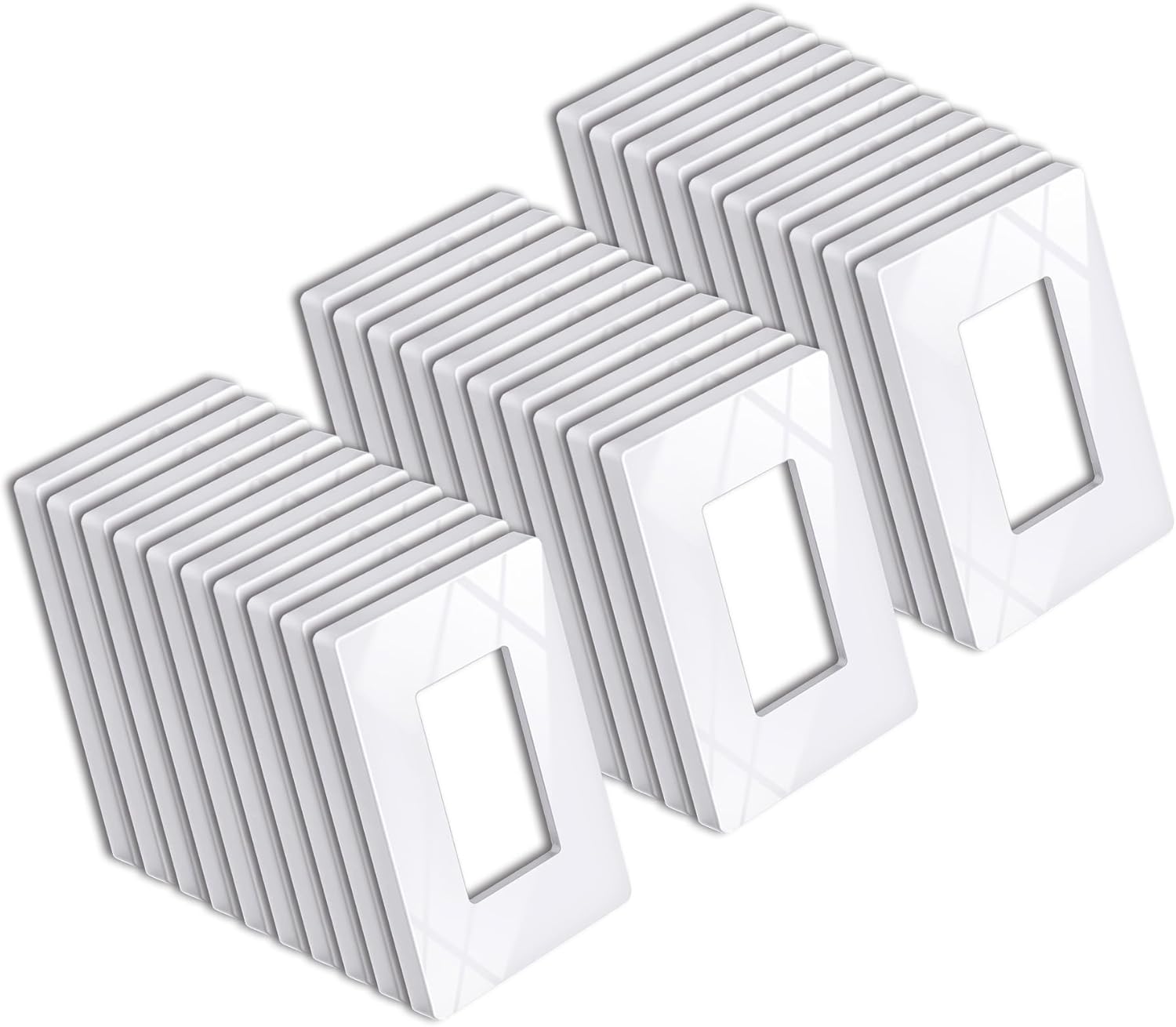 BESTTEN 1-GANG STANDARD SIZE SCREWLESS WALL PLATES 2-d
