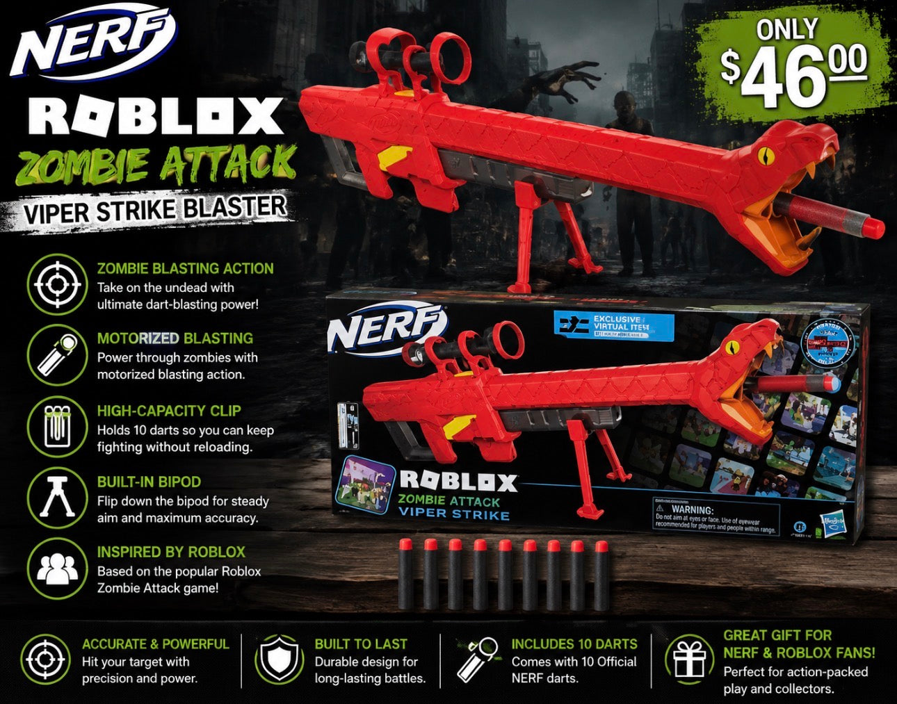 Nerf Roblox Zombie Attack: Viper Strike blaster 6-A