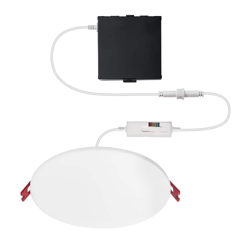 Infiniedge Integrated LED 6 in Round Adj Color Temp Canless Recessed Light for Kitchen Bath Living Rooms