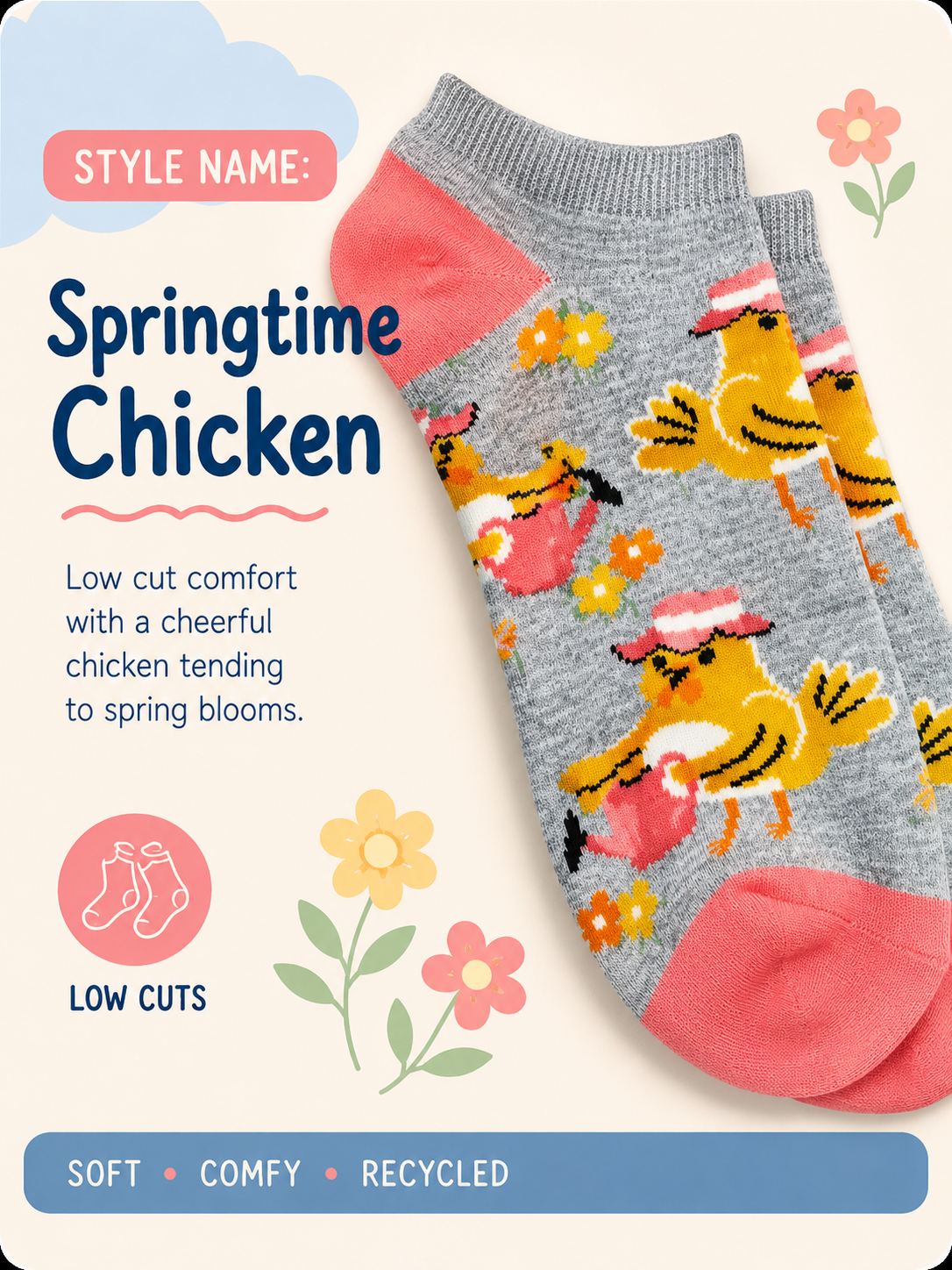Hello Socks! Kids’ Low Cut Novelty Socks 7-c