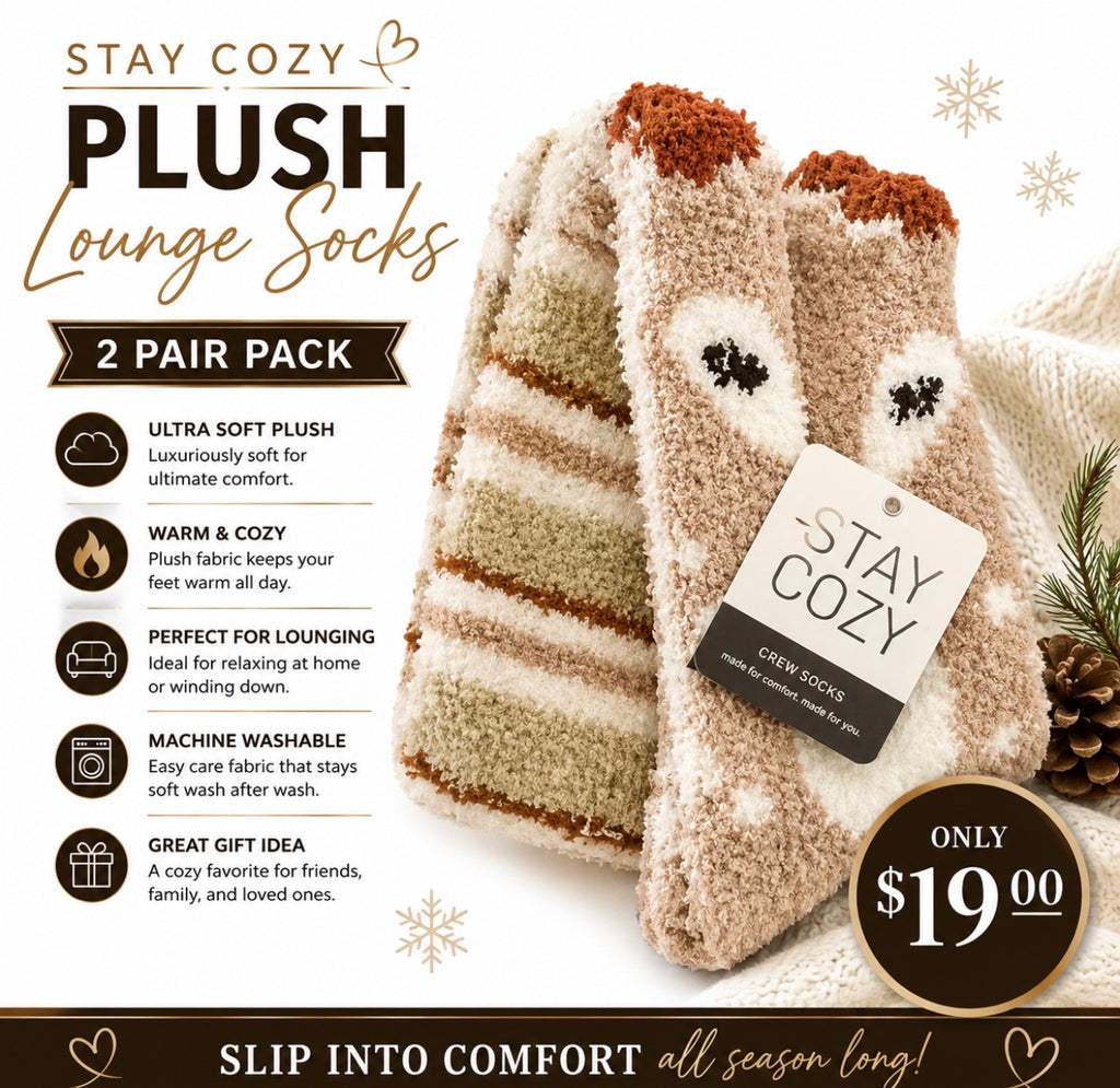 Stay Cozy brand fuzzy fox socks