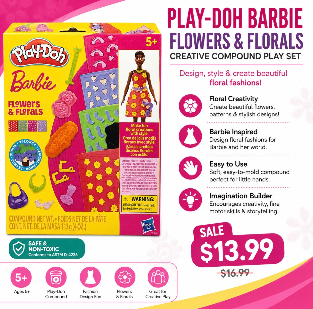 Play-doh Barbie flowers and floral