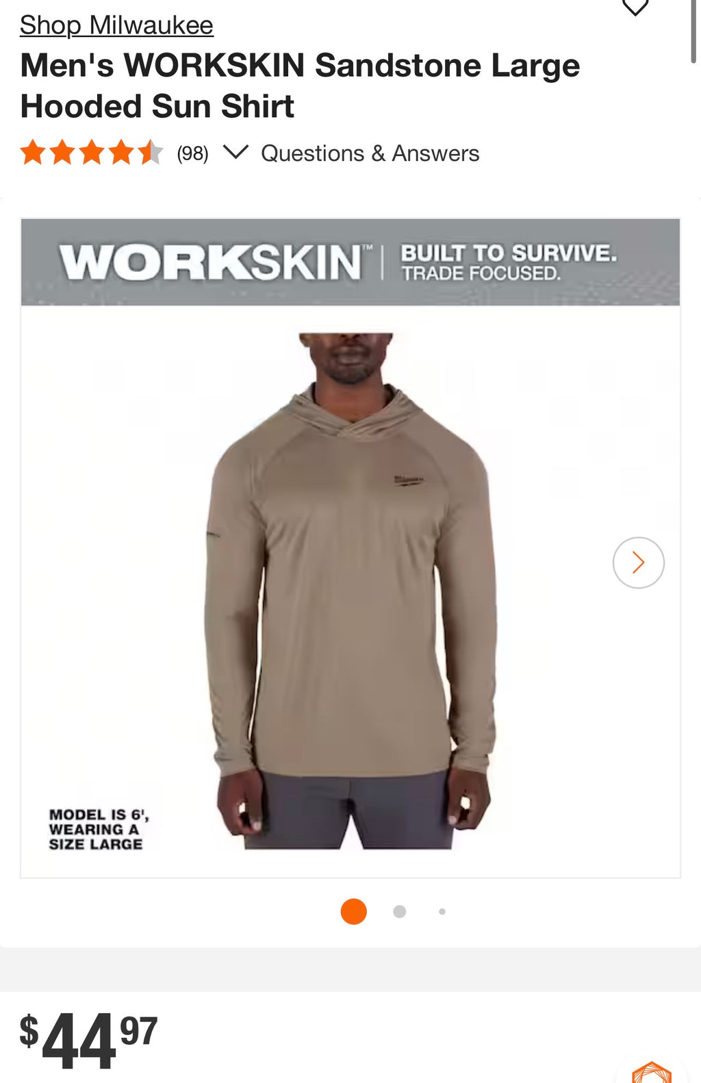 Milwaukee Men's WORKSKIN 5-b