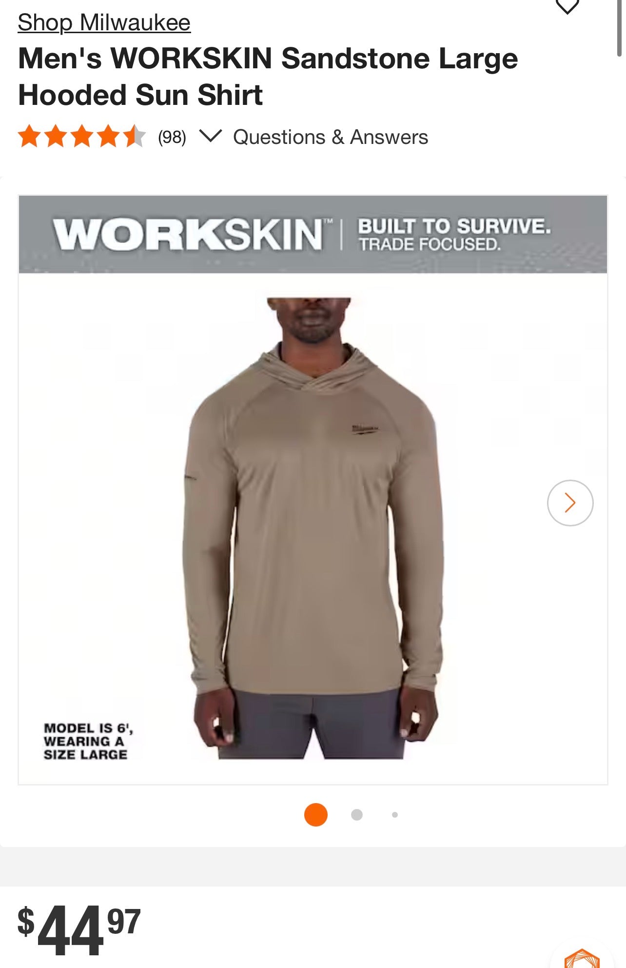 Milwaukee Men's WORKSKIN 5-b