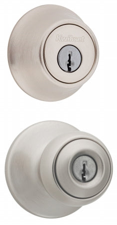 Kwikset Polo Doorknob and Deadbolt Satin Nickel 1-b