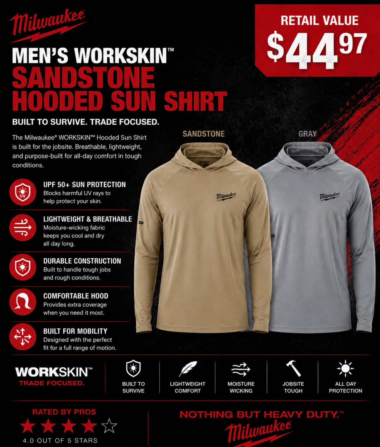 Milwaukee Men's WORKSKIN 5-b