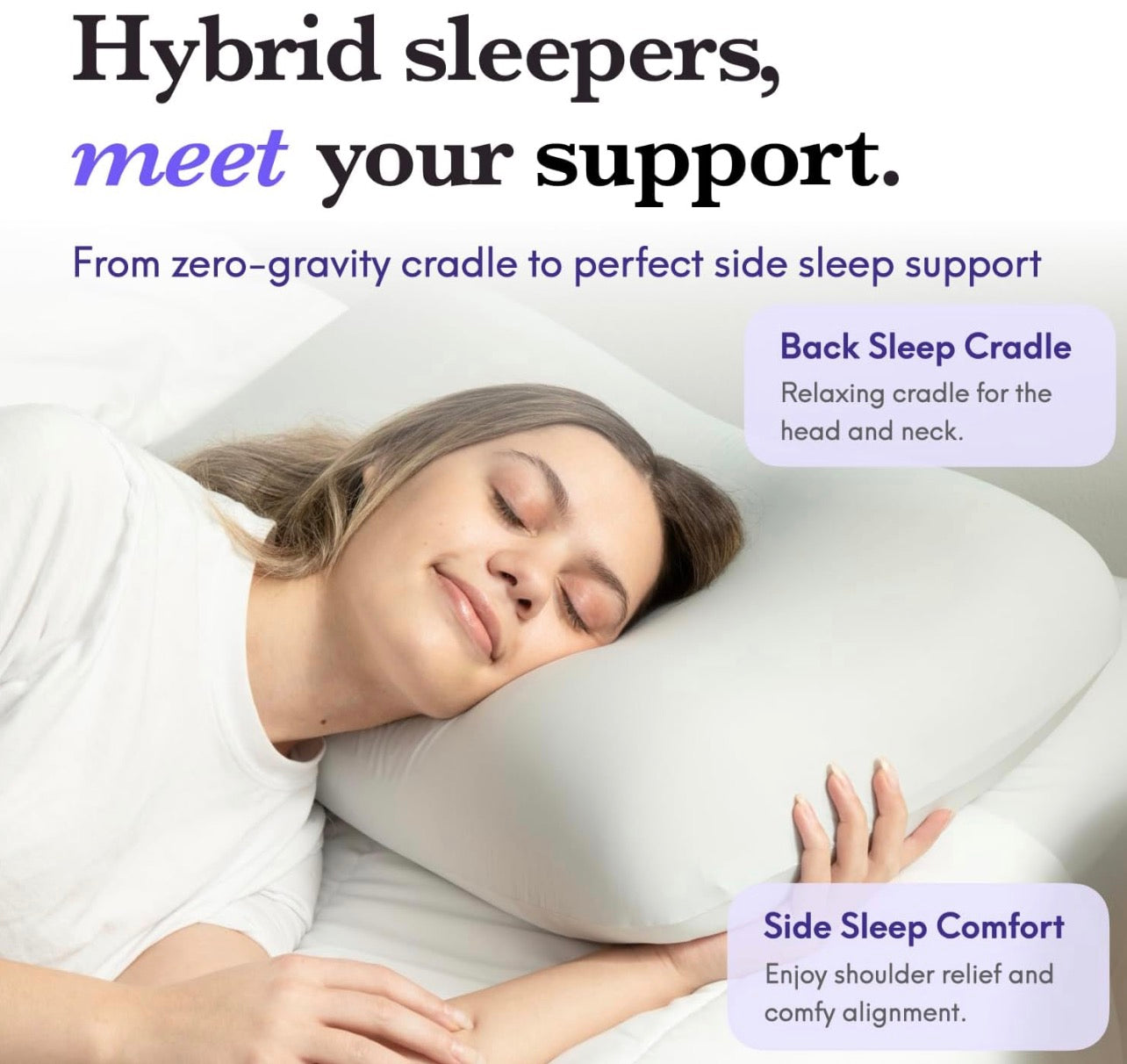 Comforto Orthopedic Cervical Deep Sleep Pillow, Patented Ergonomic Contour Design for Side & Back Sleepers