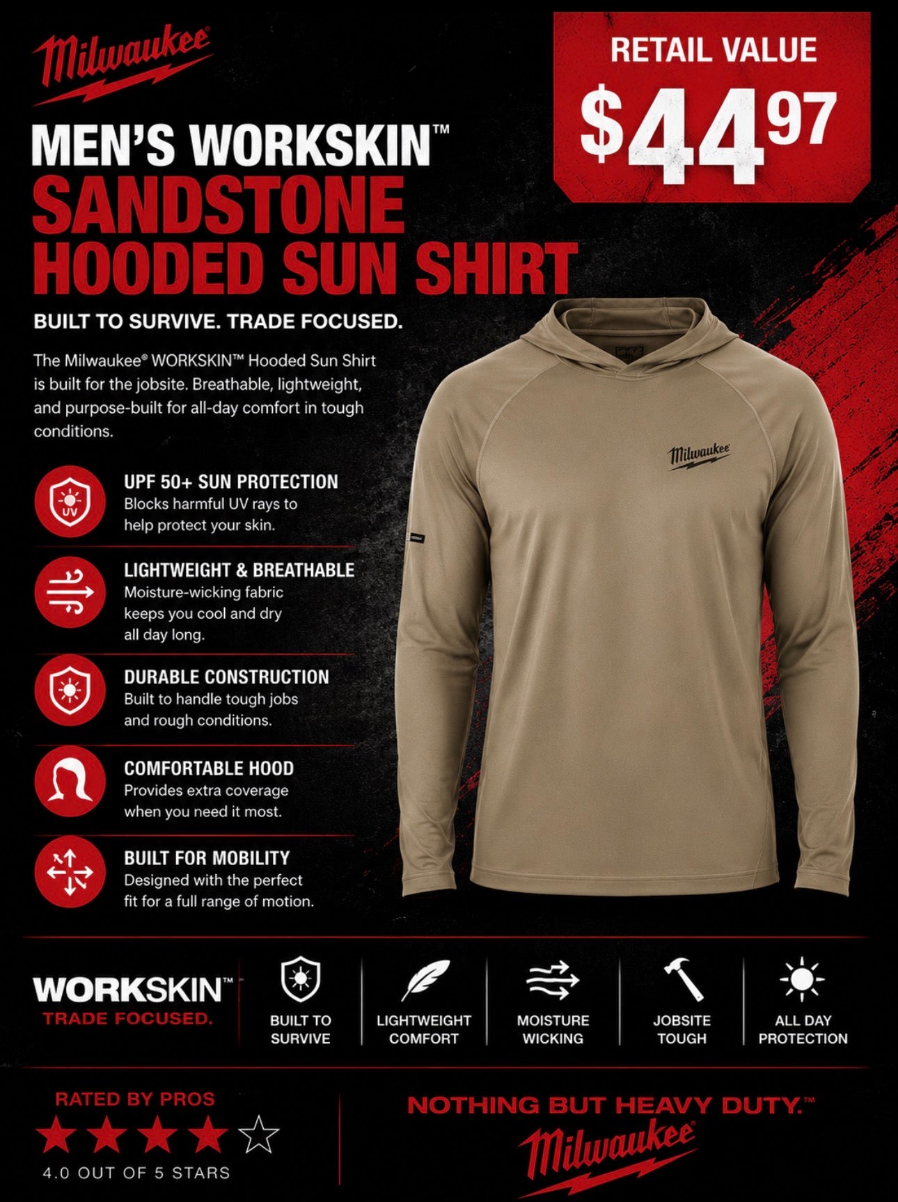 Milwaukee Men's WORKSKIN 5-b