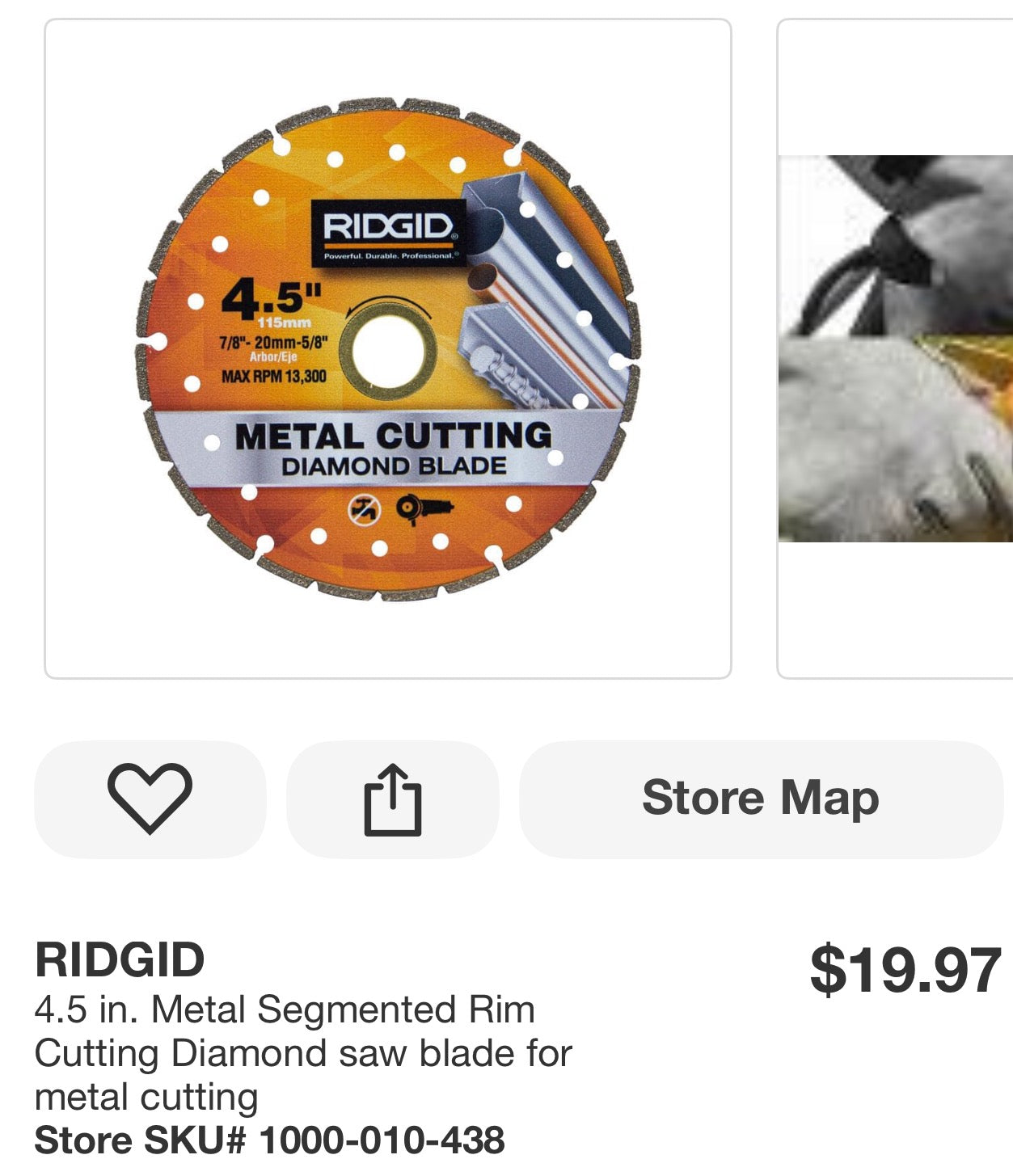RIDGID 4.5 in. Metal Cutting Diamond Blade