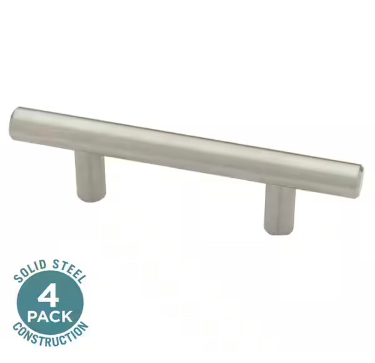 Liberty
(4-Pack) Solid Bar 3 in. (76 mm) Brushed Stainless Steel Modern Cabinet Handle Drawer Pulls (1C)