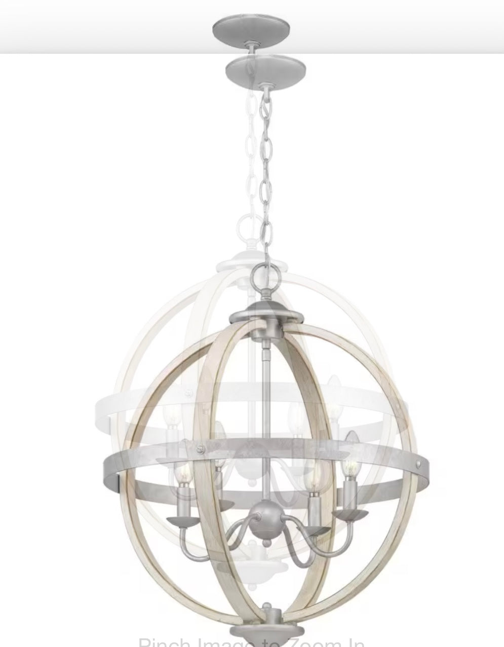 Home Decorators Collection Keowee 4-Light Chandelier featuring an artisan iron finish with distressed elm wood accents. B-W