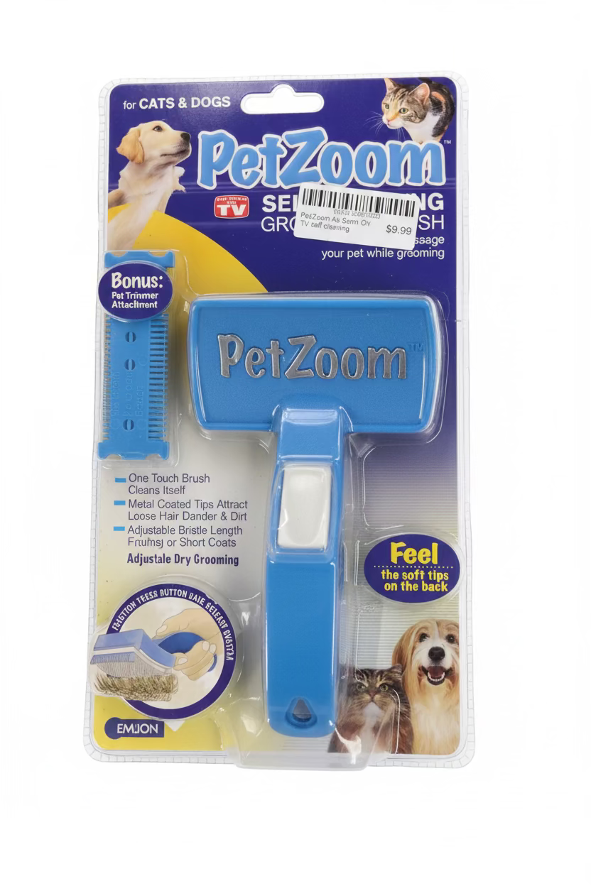PetZoom self-cleaning grooming brush 6-B