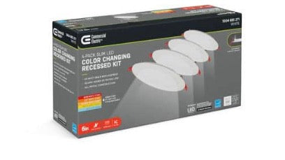 Commercial Electric
Ultra Slim Integrated LED 6 in Round Adj Color Temp Canless Recessed Light White 4-Pack 4-A