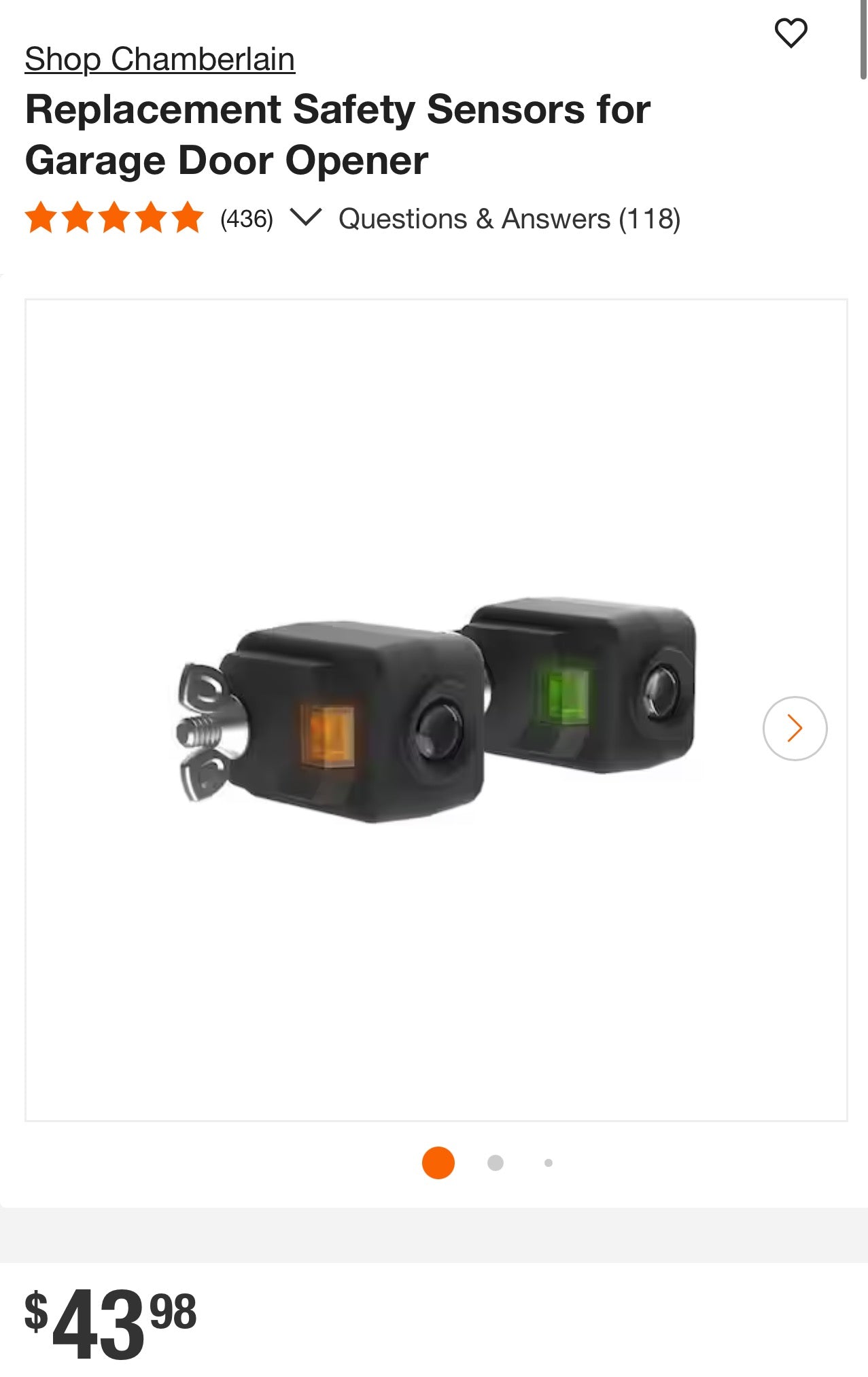 Chamberlain 820CB Replacement Safety Sensor