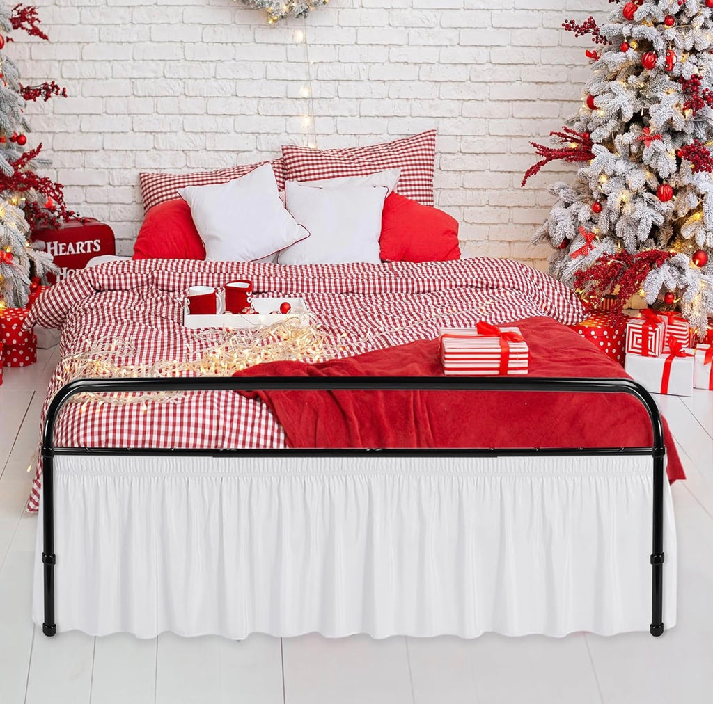 Wrap Around Bed Skirts with Split Corners for Full Beds 18" Drop