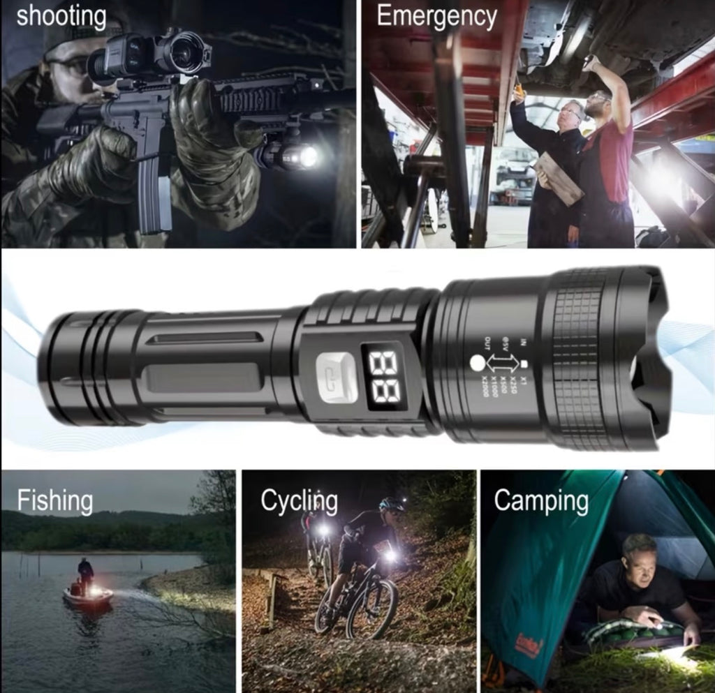 2 Pack Rechargeable High-Power LED Flashlights (4D1)