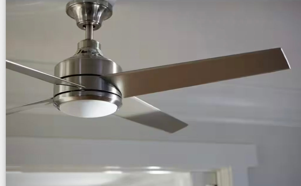 Home Decorators Collection Mercer 52 in. Brushed Nickel Ceiling Fan, model number 54725. B-W