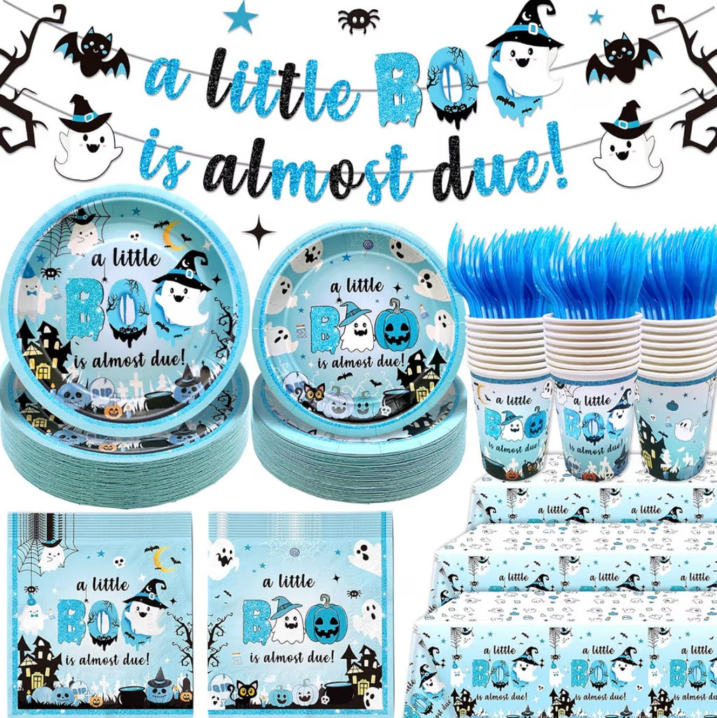 183Pcs A Little Boo Is Almost Due Baby Shower Boy Little Boo Baby Shower Decorations