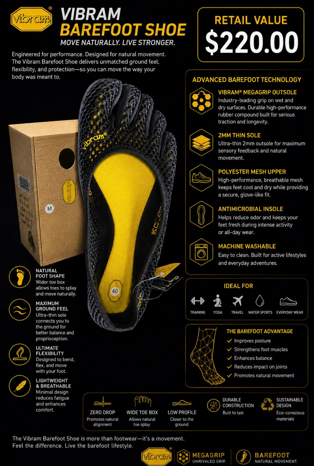 Vibram barefoot shoe