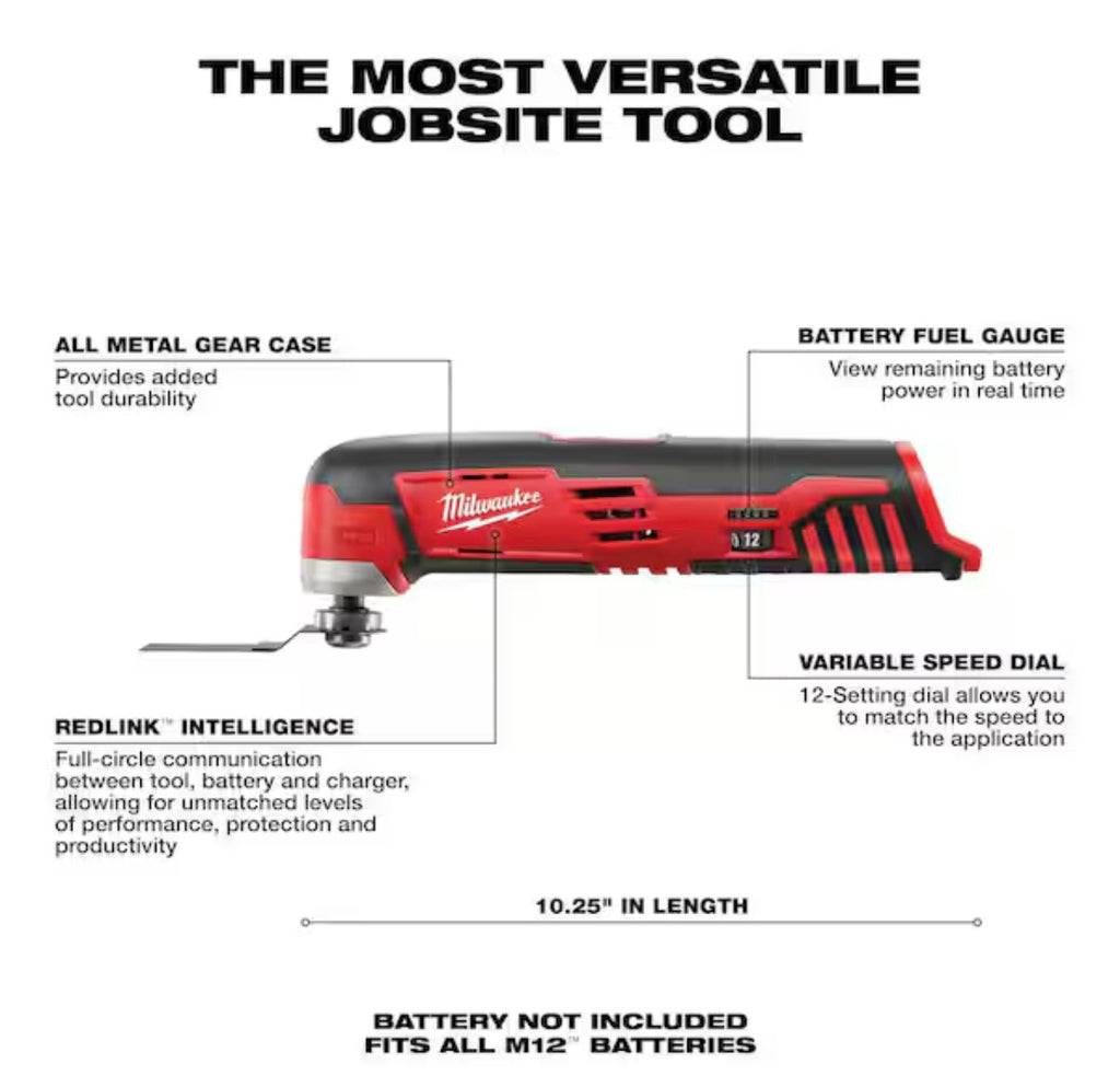 Milwaukee
M12 12V Lithium-Ion Cordless Oscillating Multi-Tool (Tool-Only)