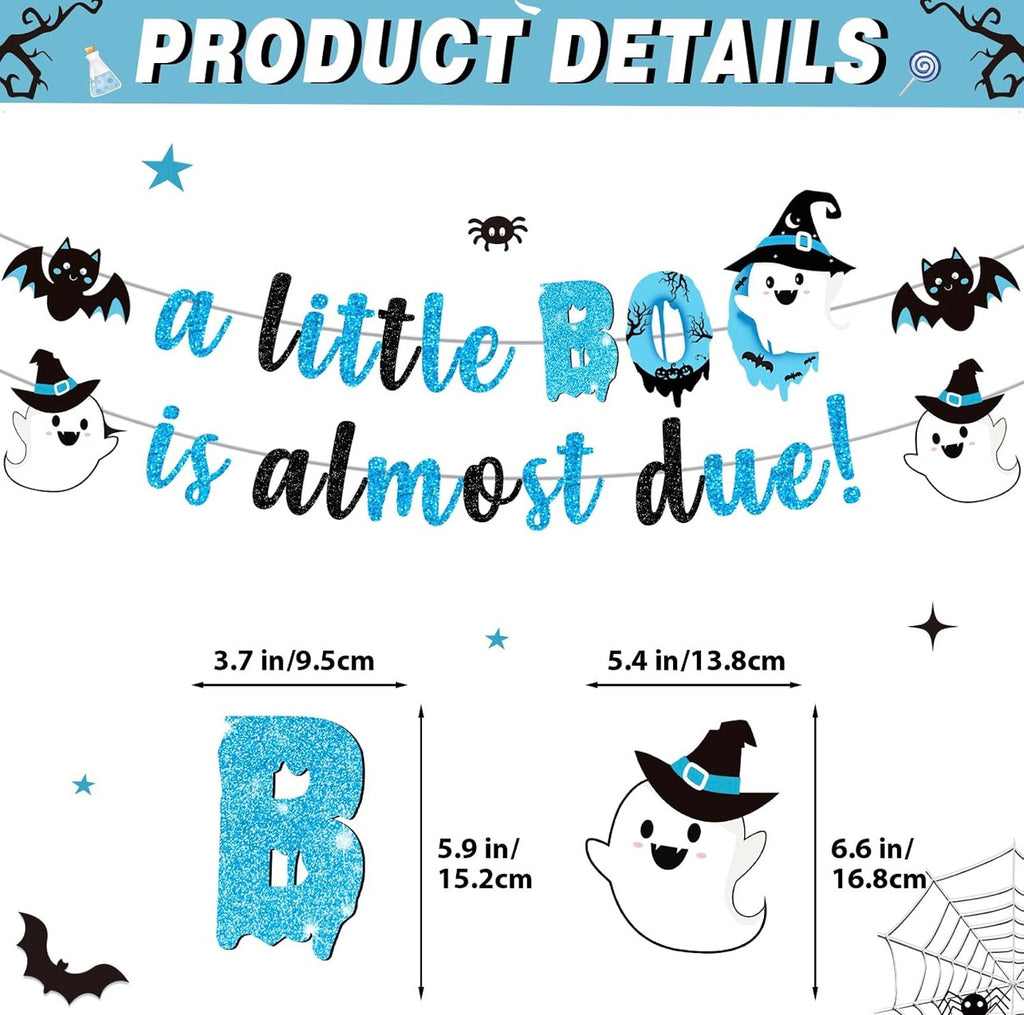 183Pcs A Little Boo Is Almost Due Baby Shower Boy Little Boo Baby Shower Decorations