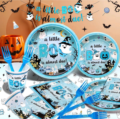 183Pcs A Little Boo Is Almost Due Baby Shower Boy Little Boo Baby Shower Decorations