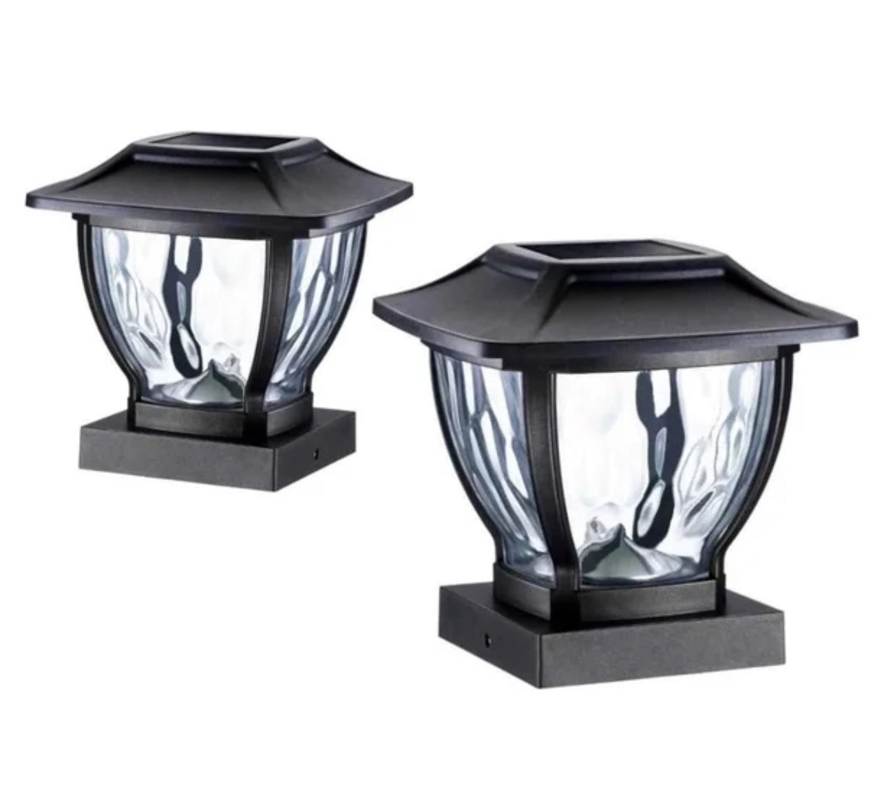 MAXSA Innovations Wave Style Solar-powered Post Cap Lights 4-C