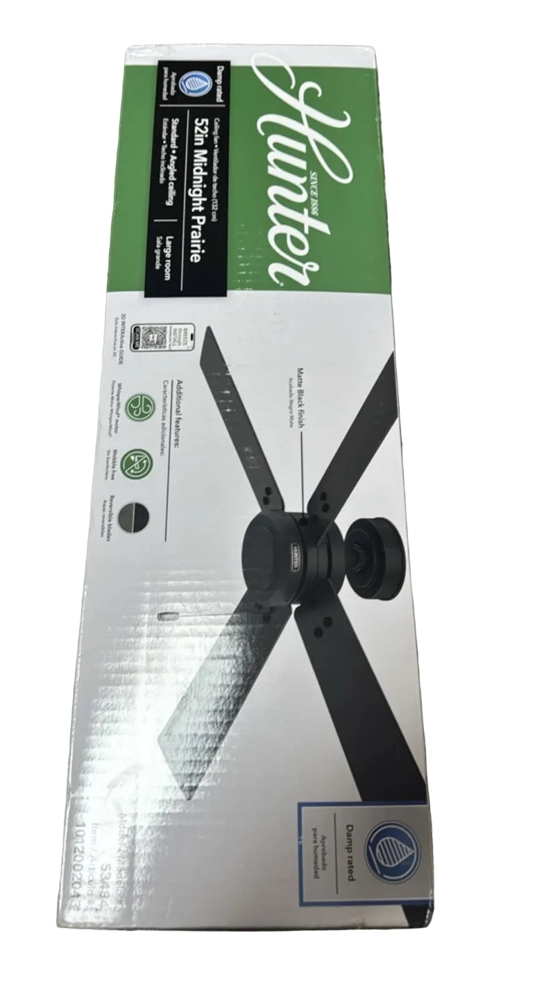 Hunter Midnight Prairie 52-inch ceiling fan BW