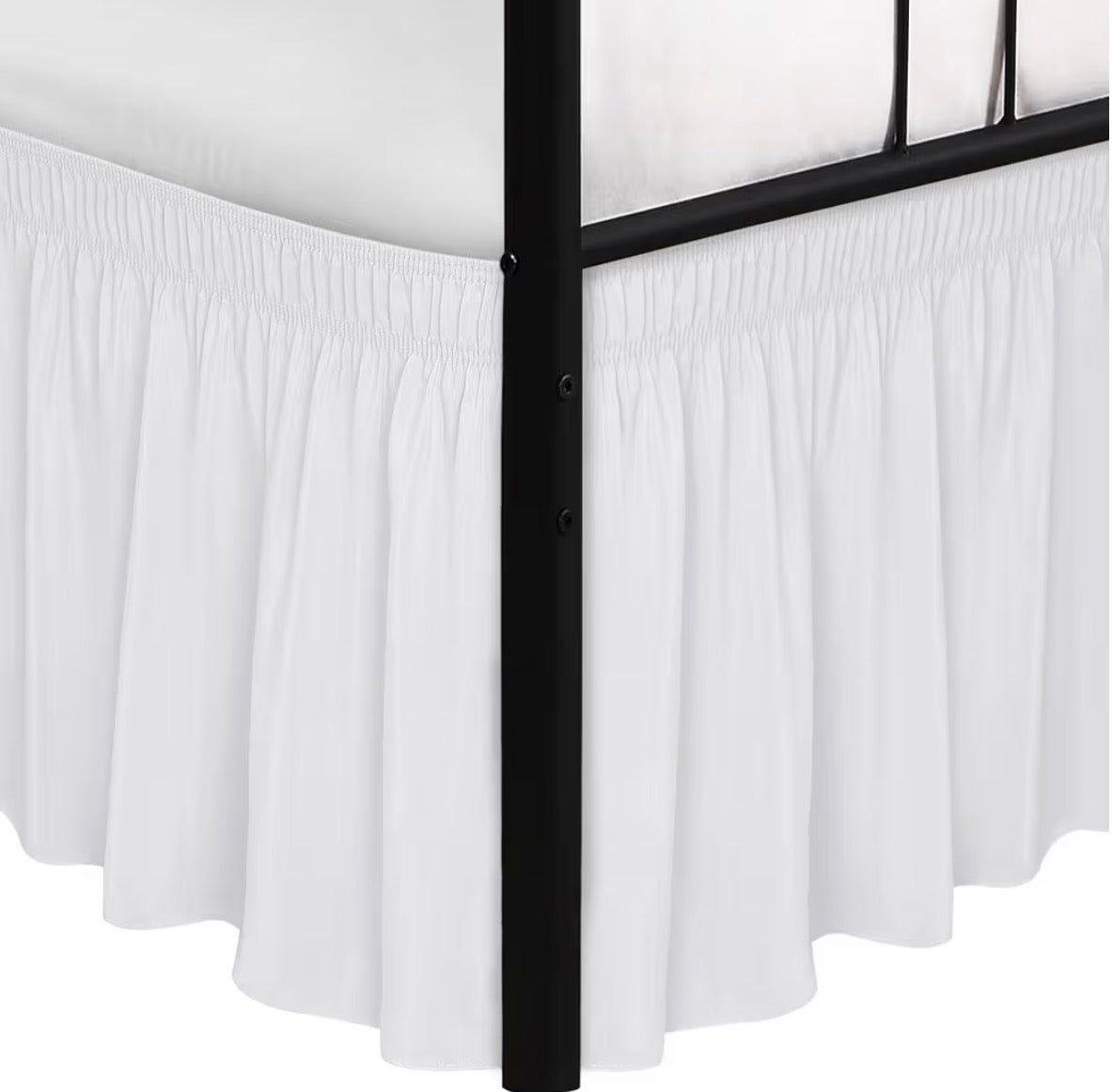 Wrap Around Bed Skirts with Split Corners for Full Beds 18" Drop