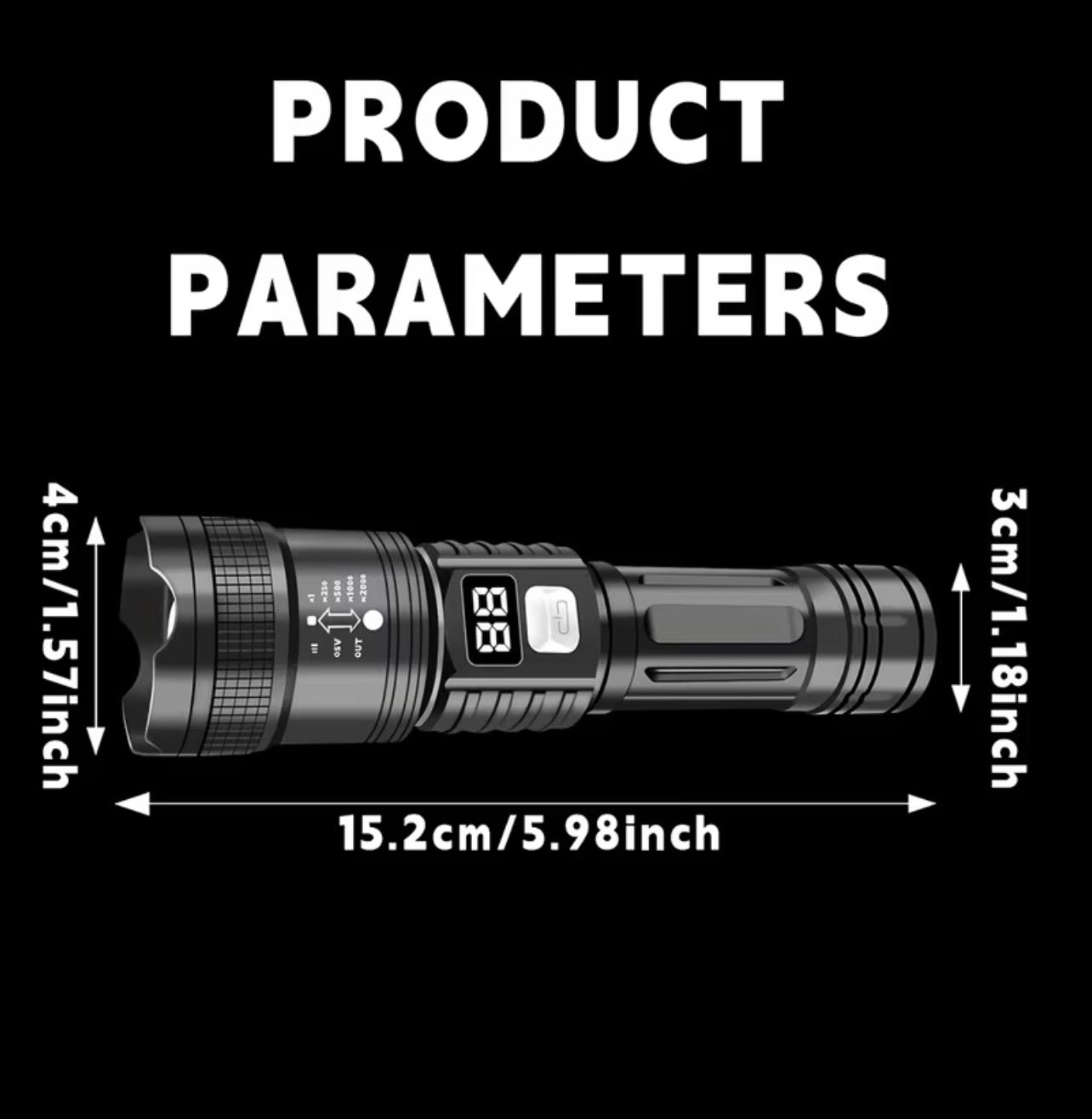 2 Pack Rechargeable High-Power LED Flashlights (4D1)