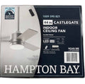 Castlegate 44 in. Integrated LED Indoor Silver Ceiling Fan with 3 Reversible Blades, Light Kit and Remote Control B-W