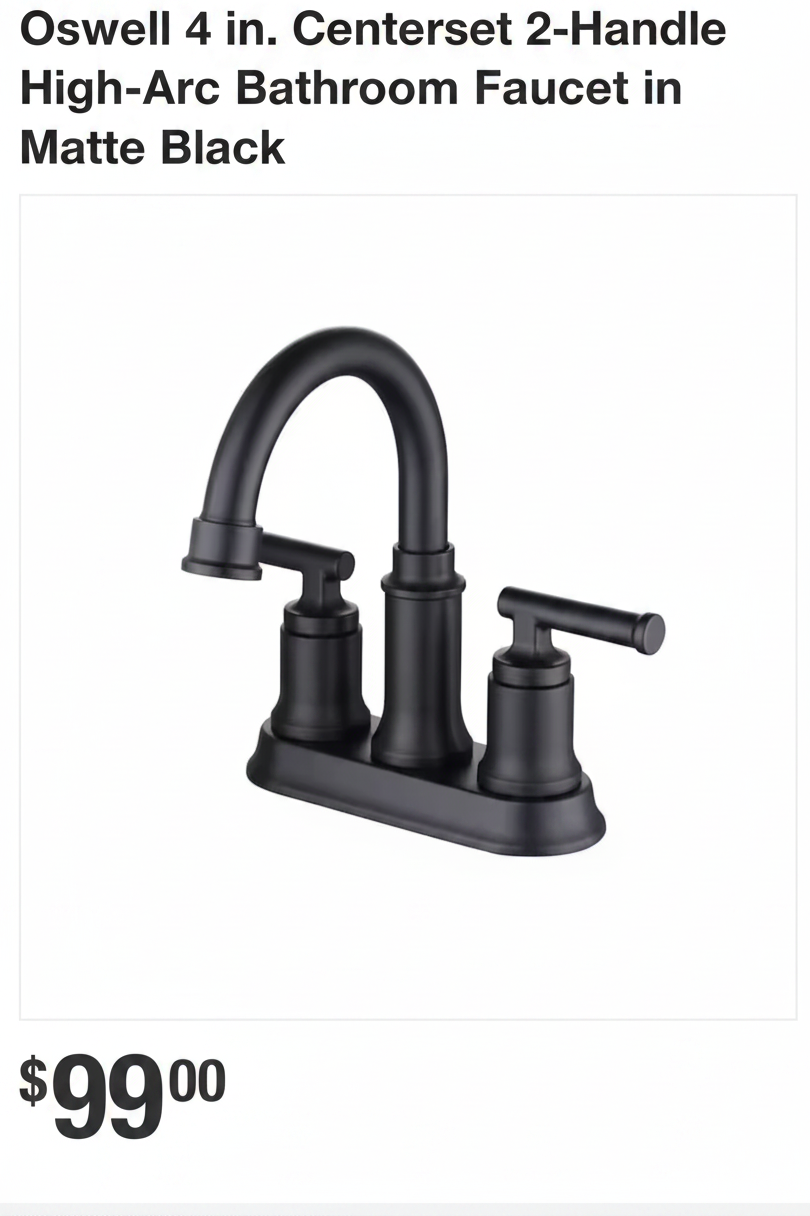 Glacier Bay Two Handle Bathroom Faucet 1-B