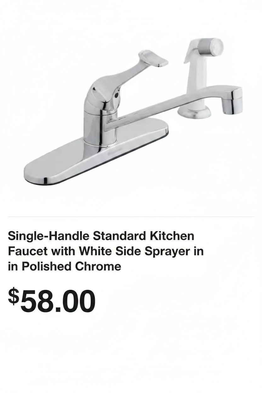 Glacier Bay Single-Handle Kitchen Faucet with Side Sprayer 1-B