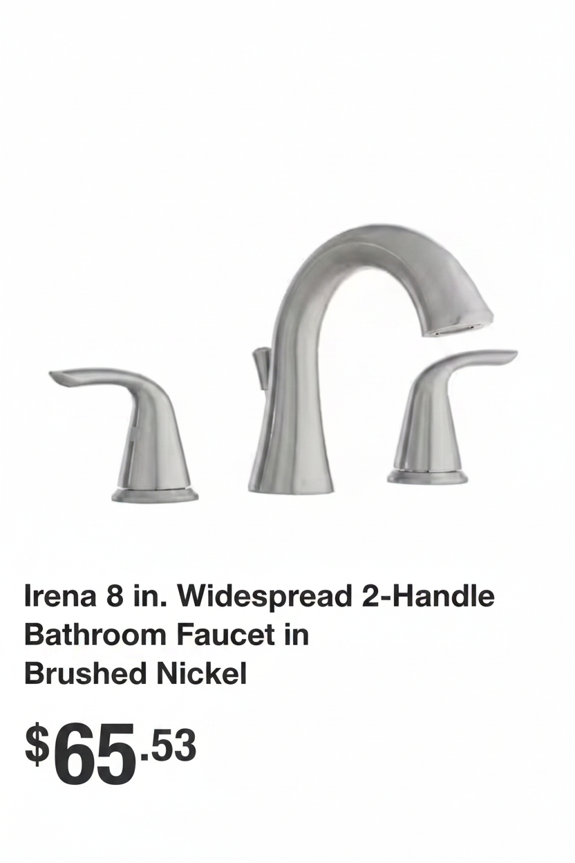 Glacier Bay Irena 8-inch Widespread 2-Handle Bathroom Faucet 1-B