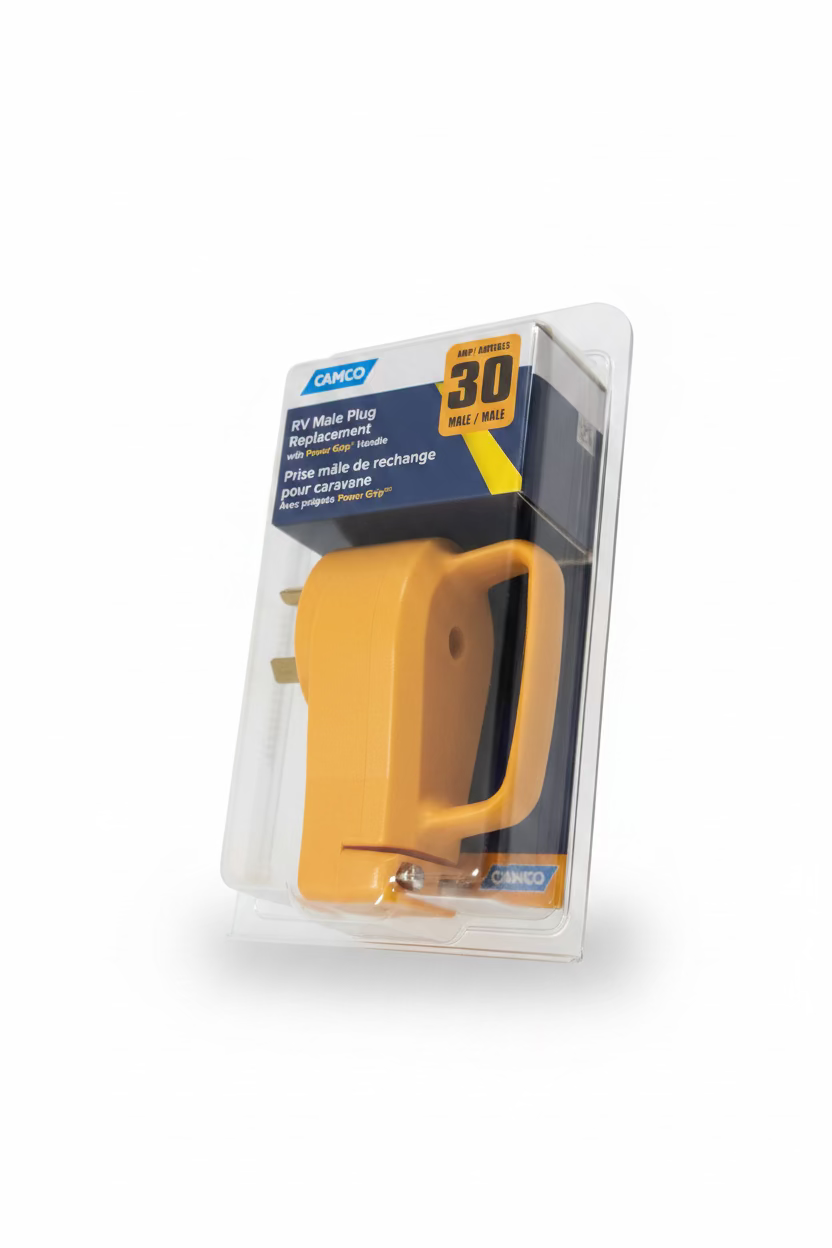Camco PowerGrip 30-Amp RV Male Replacement Plug (Model 55245) 7-D