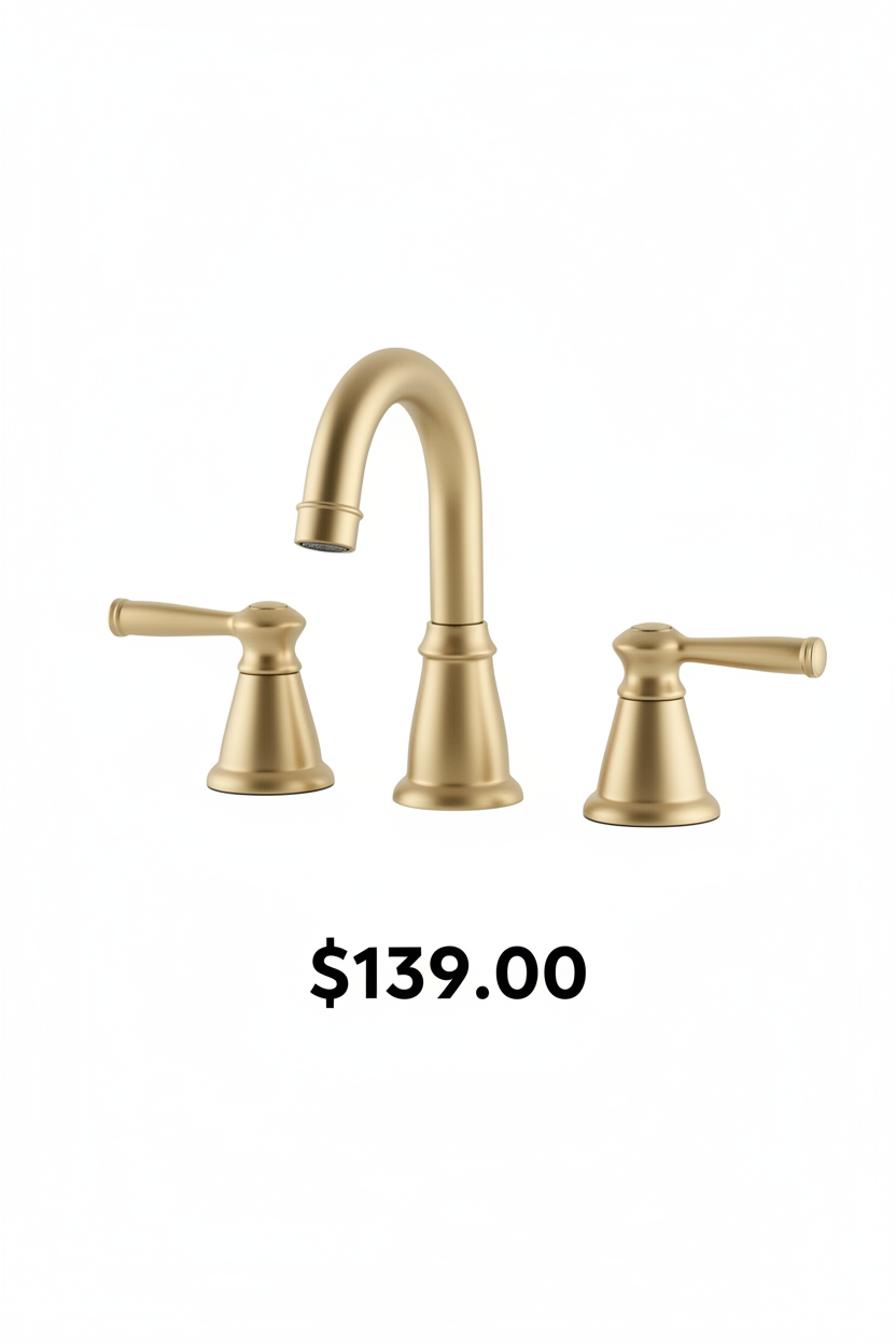 Pfister Ladera 8-inch widespread 2-handle bathroom faucet in brushed gold 1-B