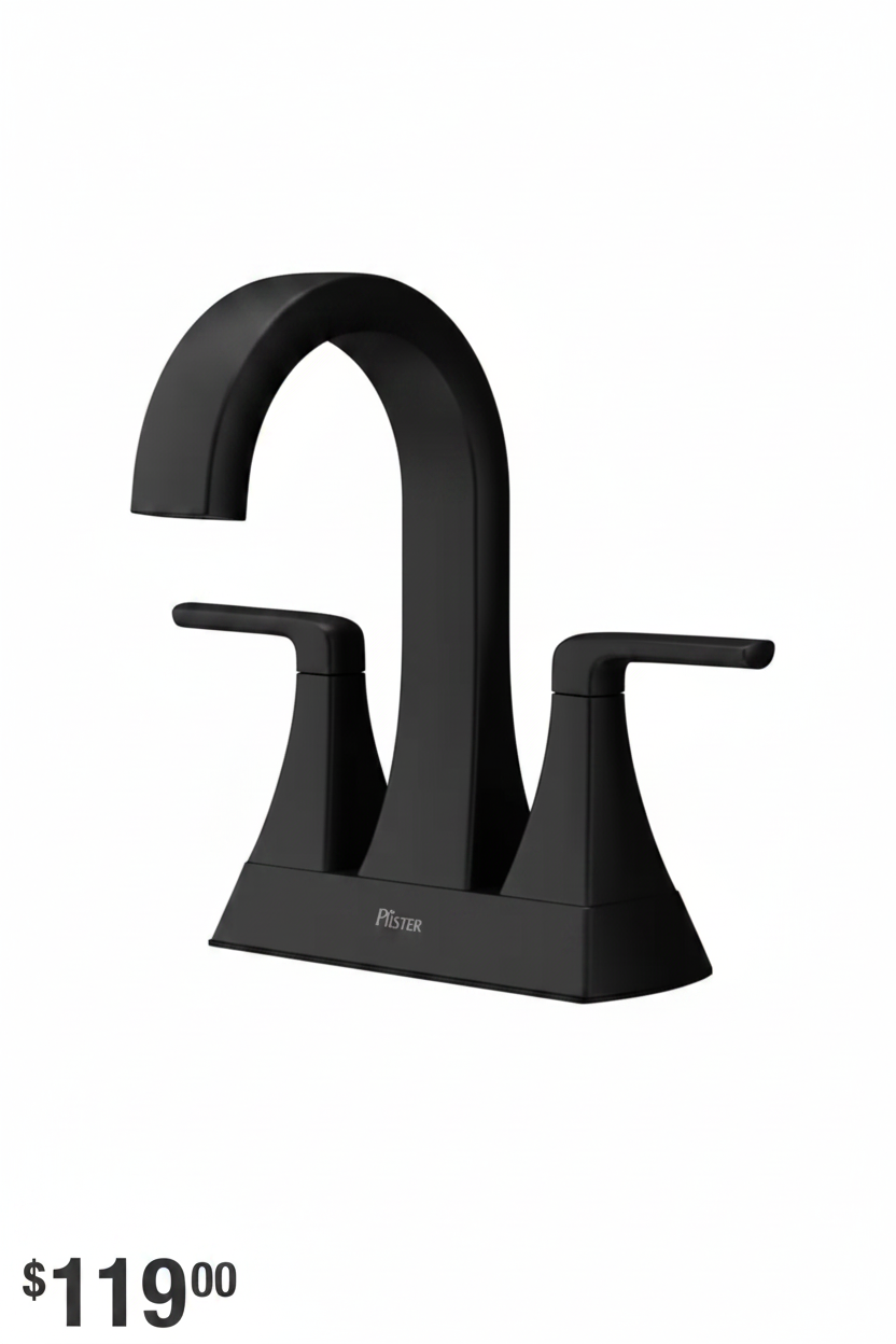 Pfister Bruxie 4-inch Centerset Bathroom Faucet in Matte Black 1-B
