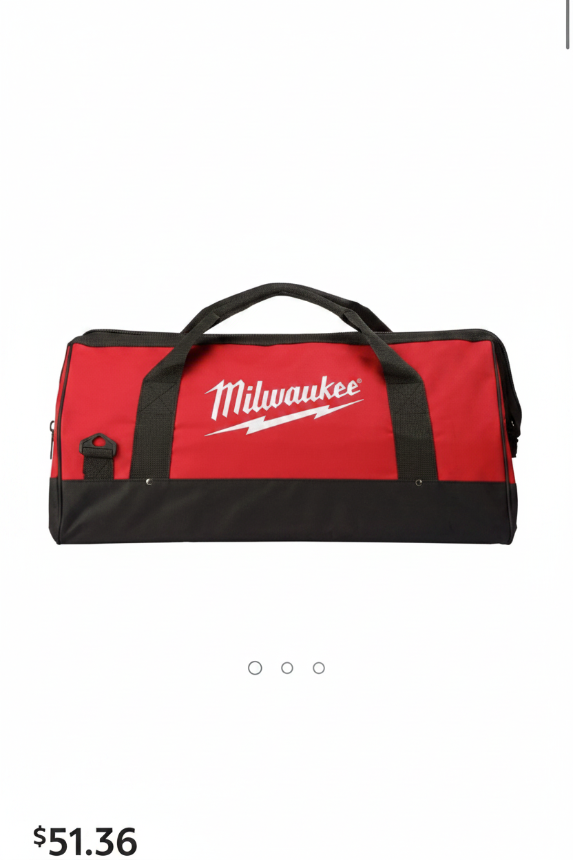 Milwaukee Heavy-Duty Canvas Contractor Tool Bag 6-A