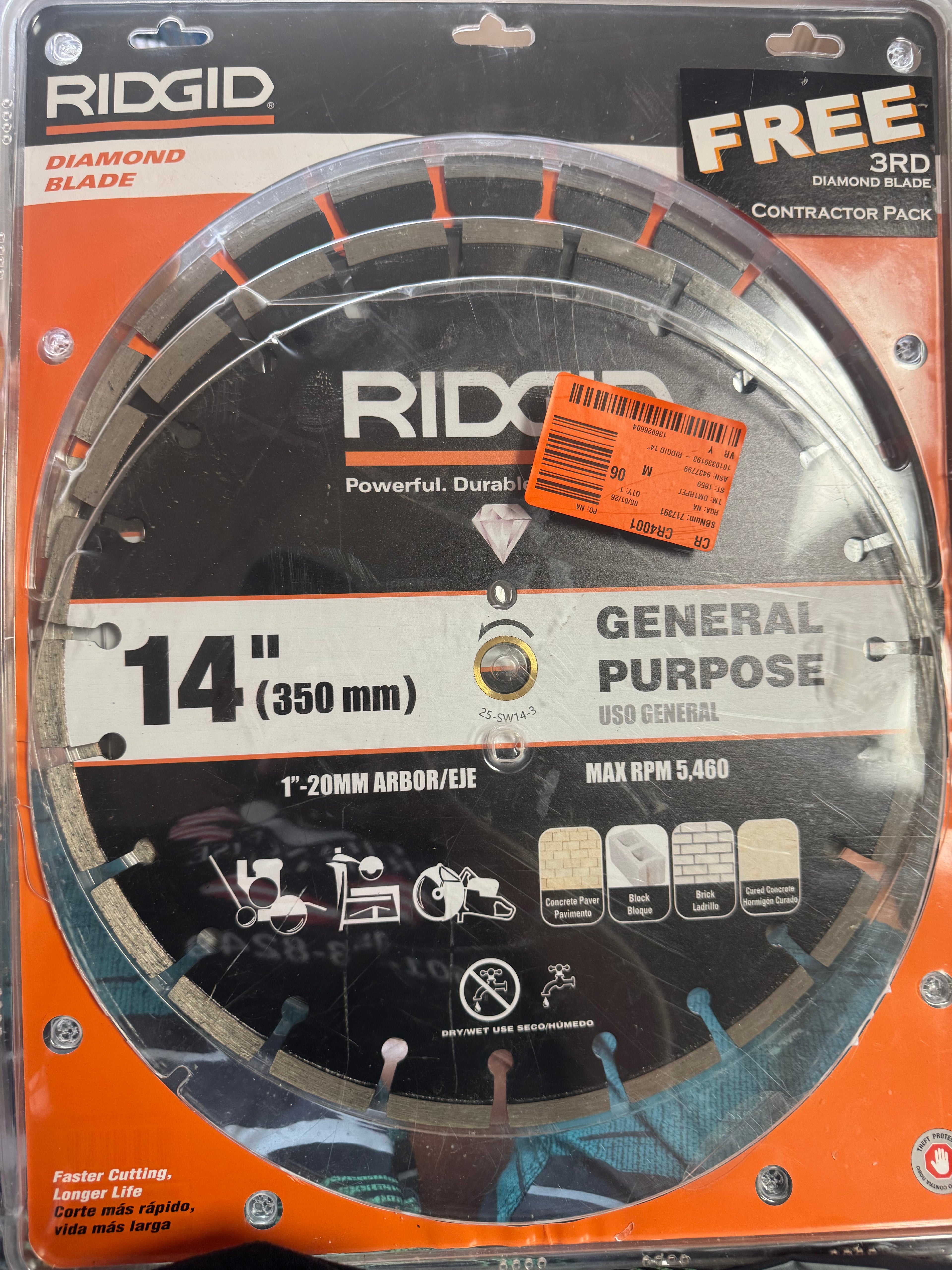 Rigid diamond blade 3- pack