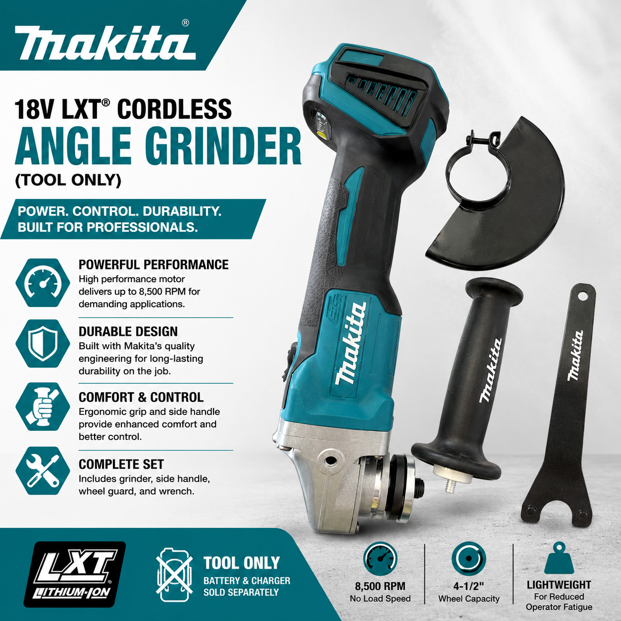 Makita 18v brushless angle grinder