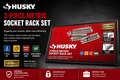 Husky 3 piece metric socket rack set 4B