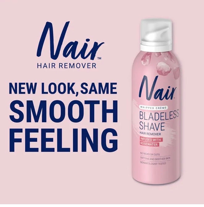 Nair Hair Remover Bladeless Shave Whipped Crème Infused With Rosewater 1-d