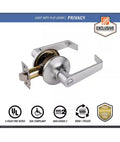 Universal Hardware Light Duty Commercial Entry Lever ADA, UL 3-Hour Fire, ANSI Grade 2, Satin Chrome Finish 1-a