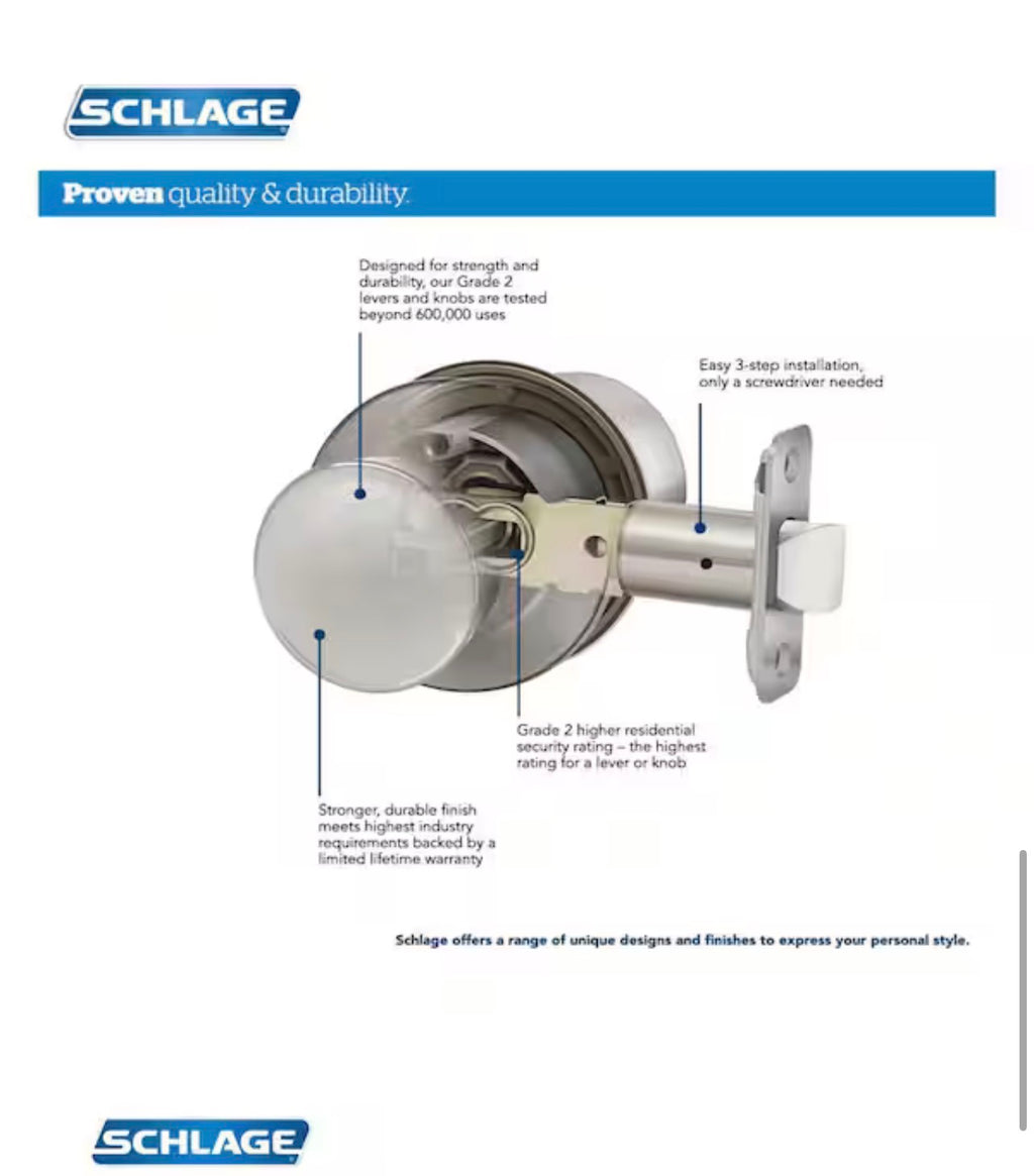 Schlage Plymouth Bright Brass Single Cylinder Deadbolt and Keyed Entry Door Knob 1a