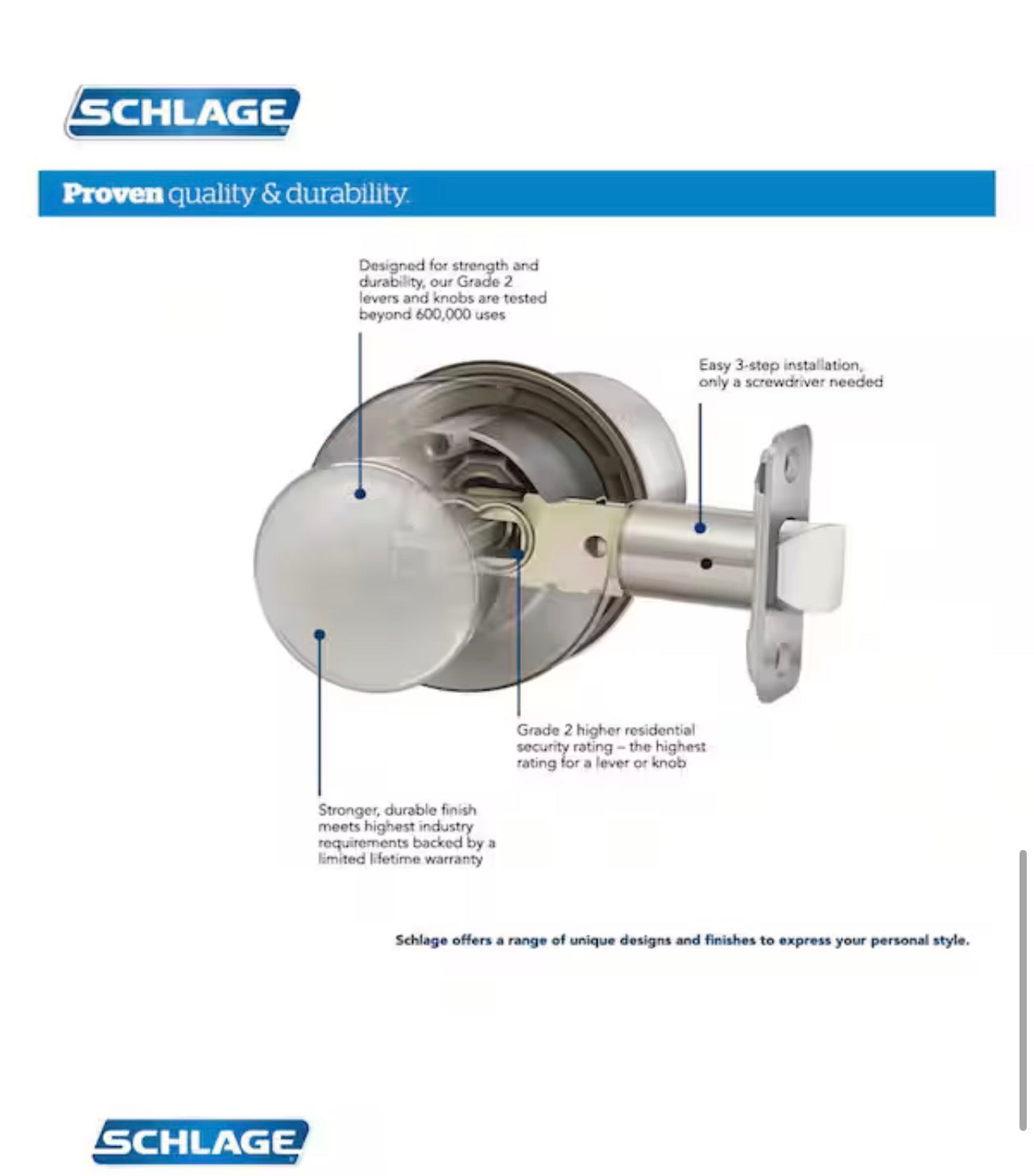 Schlage Plymouth Bright Brass Single Cylinder Deadbolt and Keyed Entry Door Knob 1a