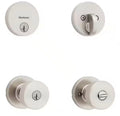 Kwikset Pismo Round Satin Nickel Keyed One Side Door Knob Featuring Microban Antimicrobial Technology 1-a