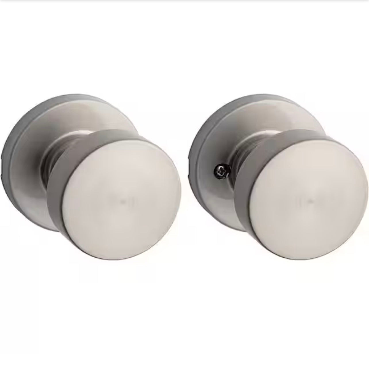 Kwikset Pismo Round Satin Nickel Hall/Closet Door Knob Featuring Microban Antimicrobial Technology